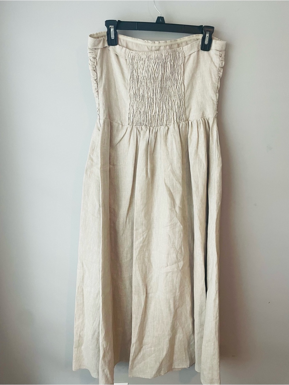 Dissh Strapless Tan Linen Maxi Dress - Picture 5 of 9